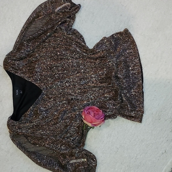 MSK Sparkly blouse batwing cold shoulder size S - Picture 1 of 8